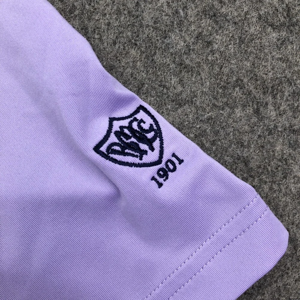 RLX Ralph Lauren Polo Shirt Mens Medium Purple Solid Golf Performance Knit